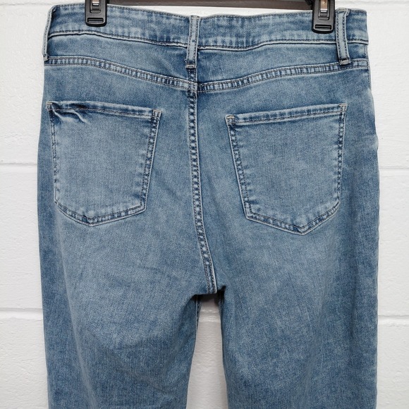 Kut From The Kloth Naomi High Rise Crop Straight Leg Jeans 10 Blue Denim 30x25 - Picture 6 of 16